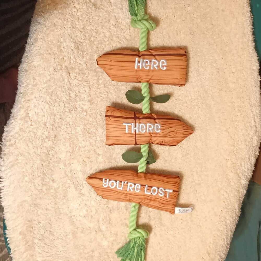 VGUC ~ Leaps & Bounds "Here, There, You're Lost" Rope Dog Toy with 3 Squeakers